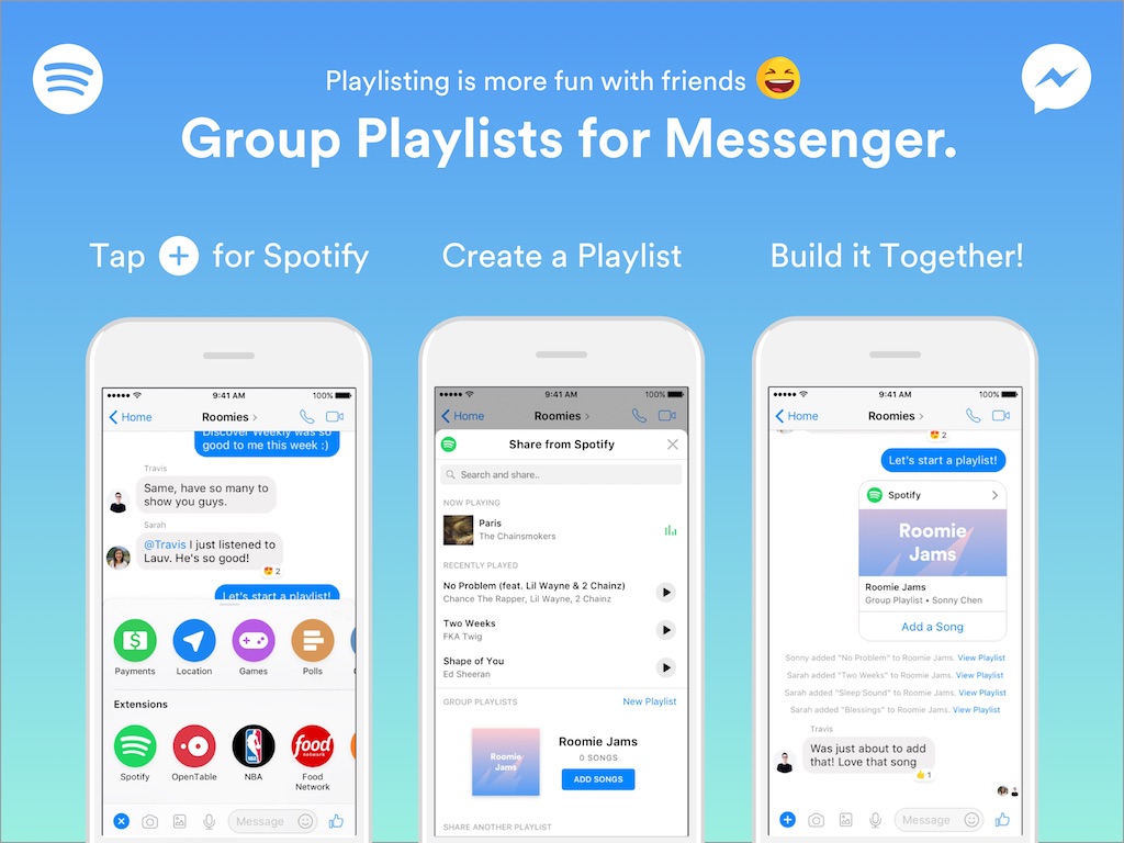 Spotify: neue Partnerschaft mit Facebook Messenger und Windows Store - Macerkopf - Apple News aus Cupertino