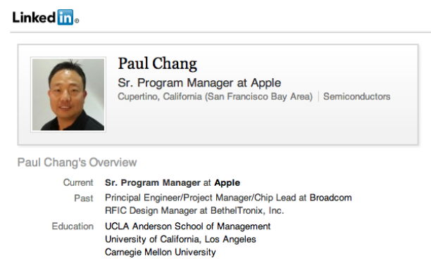 LinkedIn Paul Chang