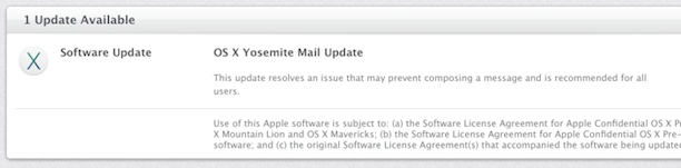 Yosemite Mail Update