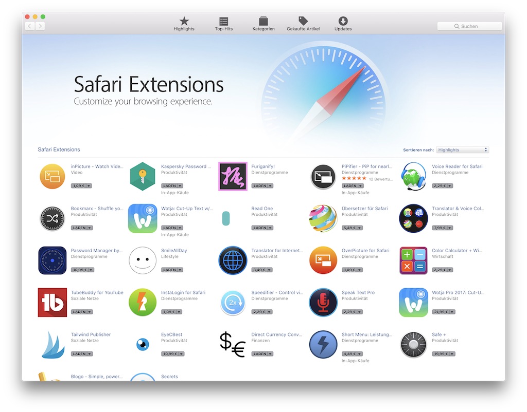 safari browser erweiterungen