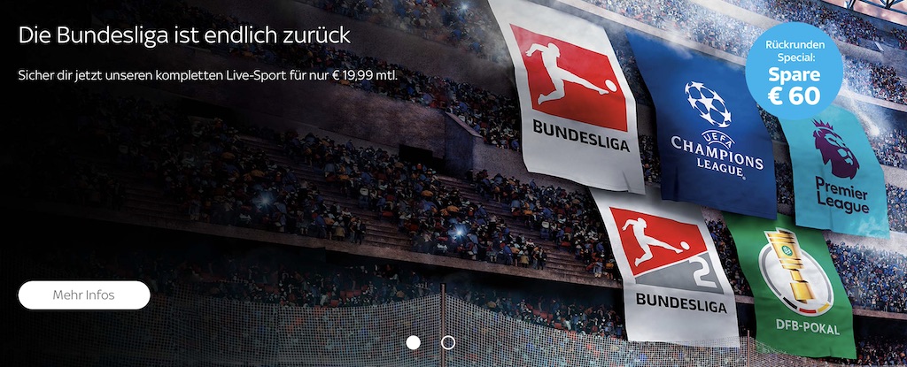 Rabatt-Aktion bei Sky Ticket: Fußball-Bundesliga im Live-Stream