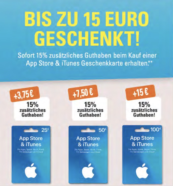 iTunes Karten bei Media Markt: 15 Prozent Bonus › Macerkopf