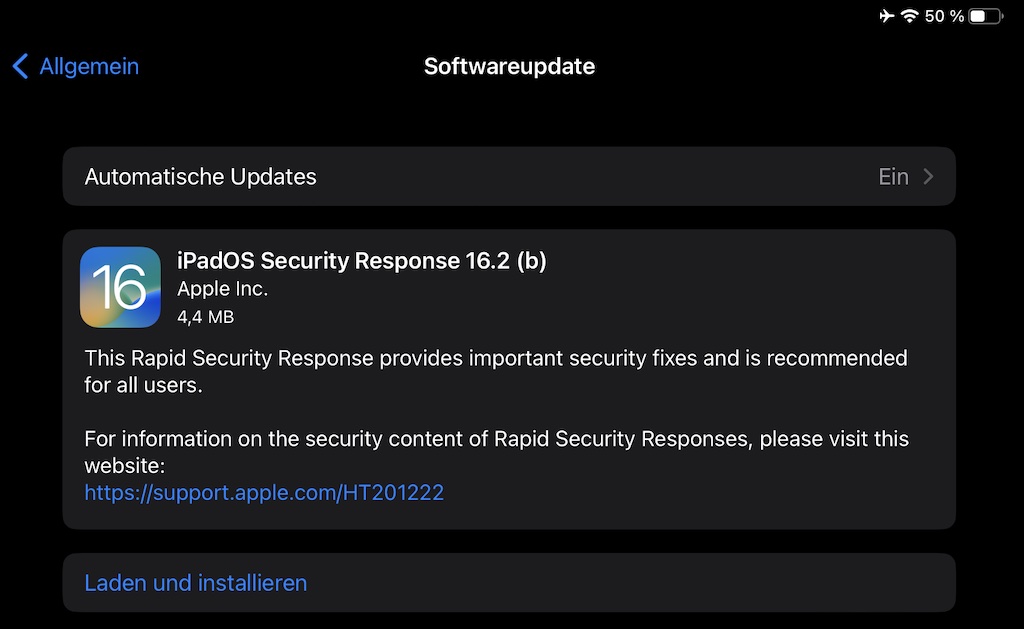 Apple testet weiteres „schnelles Sicherheitsupdate“ unter iOS 16.2 › Macerkopf