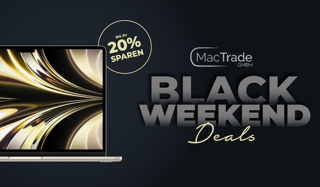 Apple | Up to 20 percent discount on MacBook Air, MacBook Pro, iMac and Mac Studio (MacTrade Black Weekend) › Macerkopf | macbook | mactrade black friday 2022